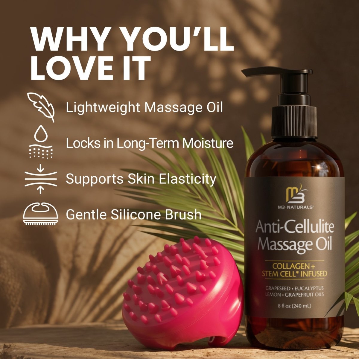 Anti-Cellulite Oil + Silicone Brush Kit