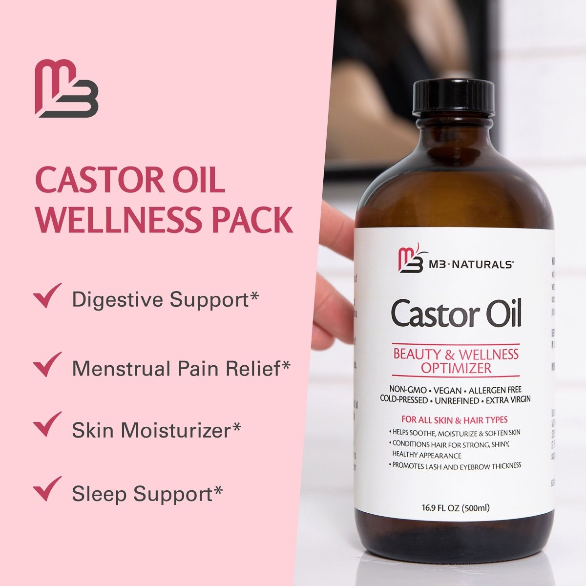 Castor Oil + Body Wrap Kit, 16fl oz