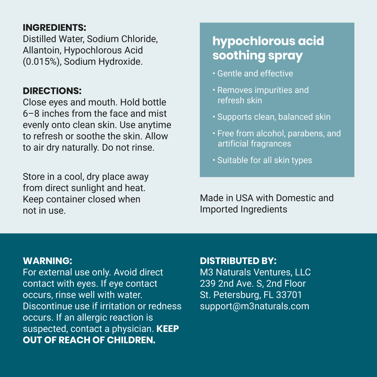 Hypochlorous Acid Soothing Spray