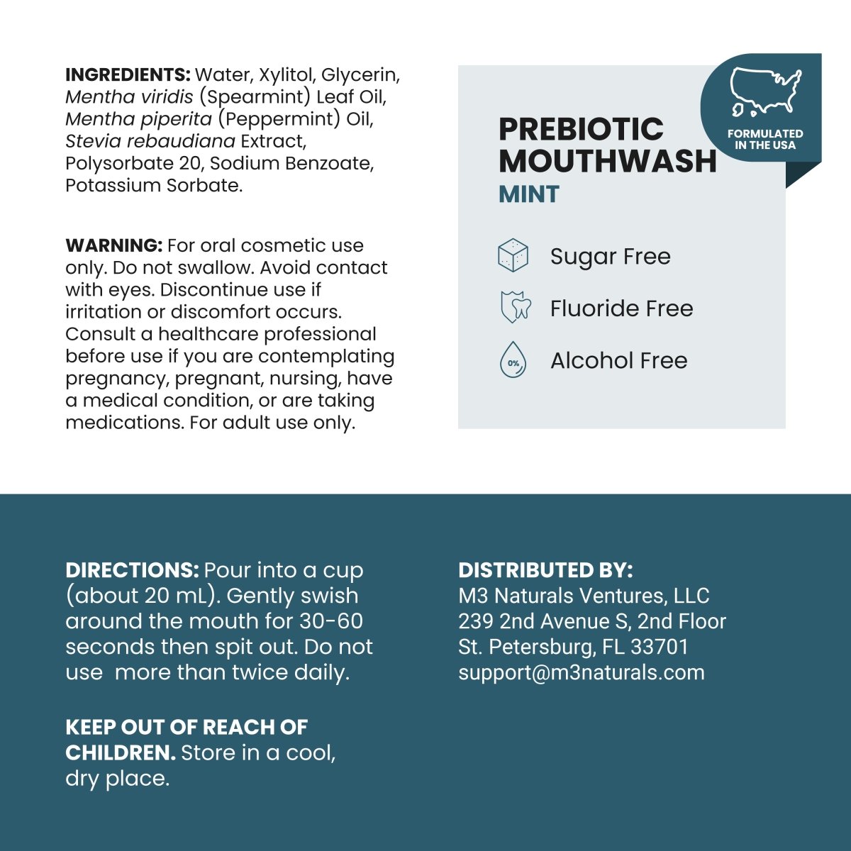 Prebiotic Mouthwash, Mint