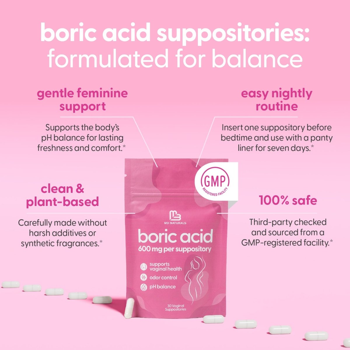 Boric Acid Capsules, 30ct