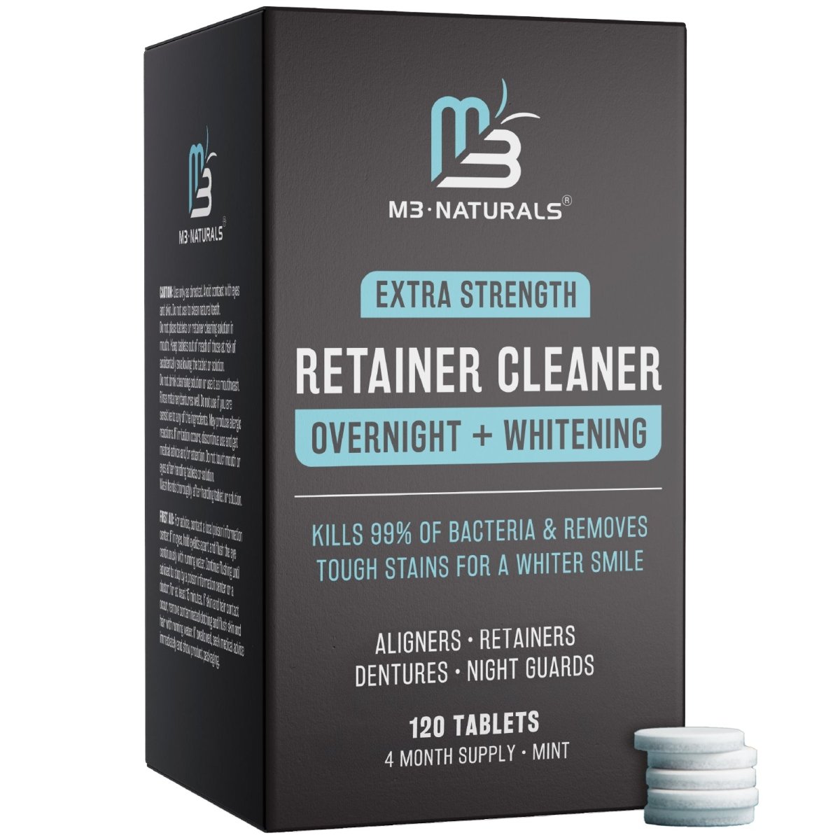 Retainer Cleaner Overnight + Whitening, Mint, 120ct