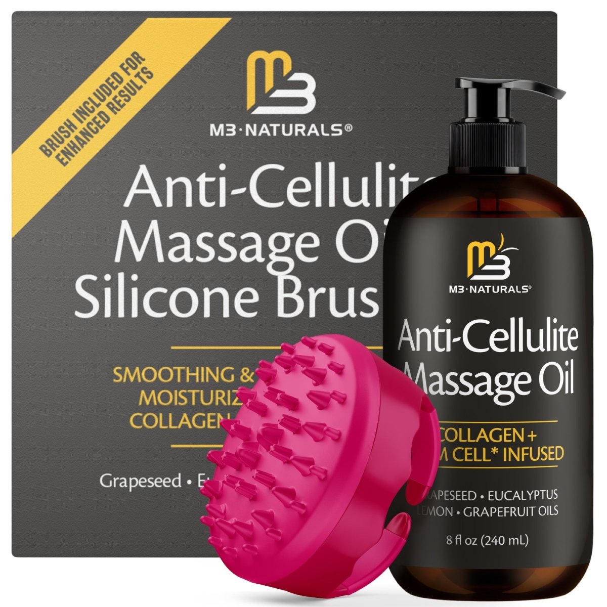 Anti-Cellulite Oil + Silicone Brush Kit
