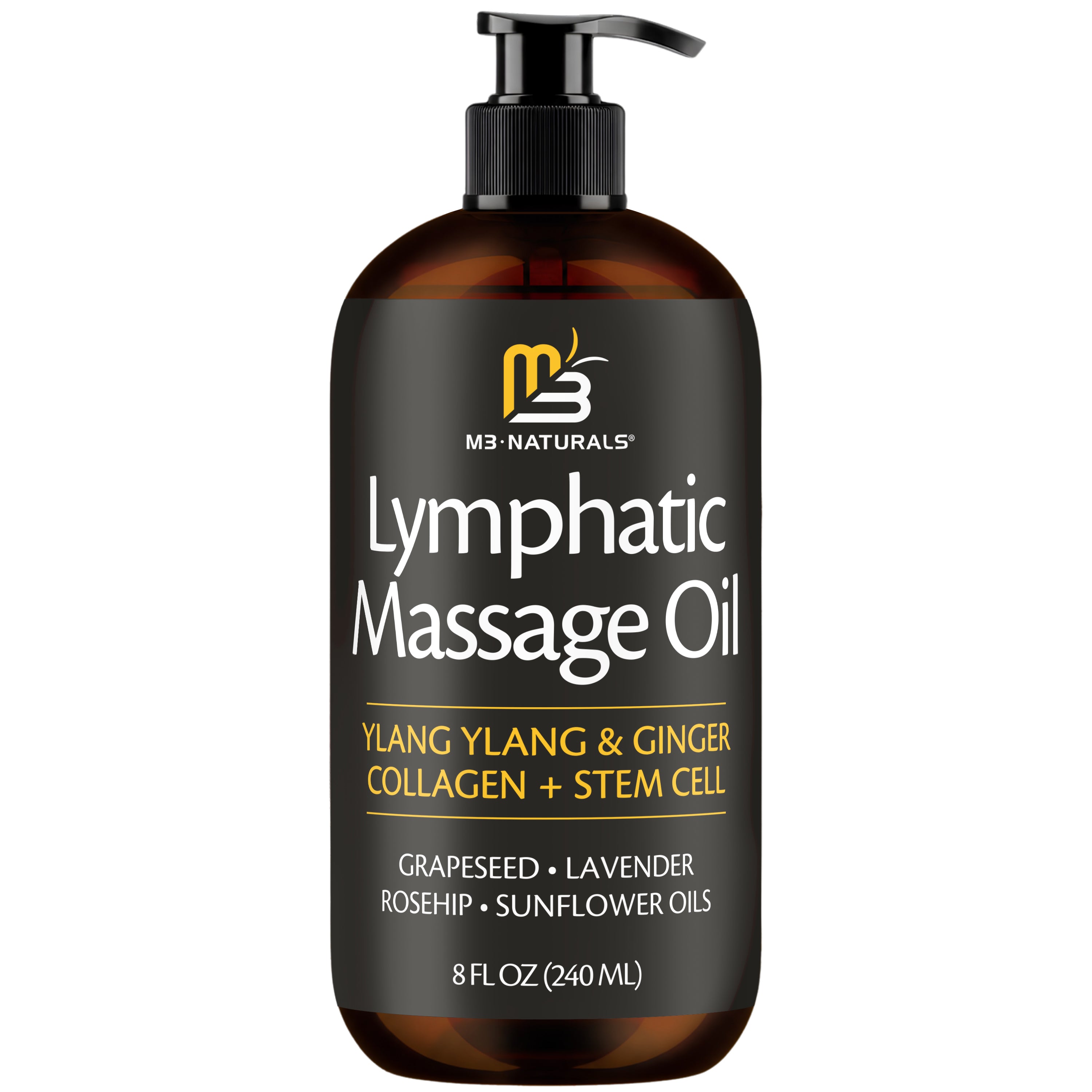 Lymphatic Massage Oil, Ylang Ylang & Ginger, 8oz