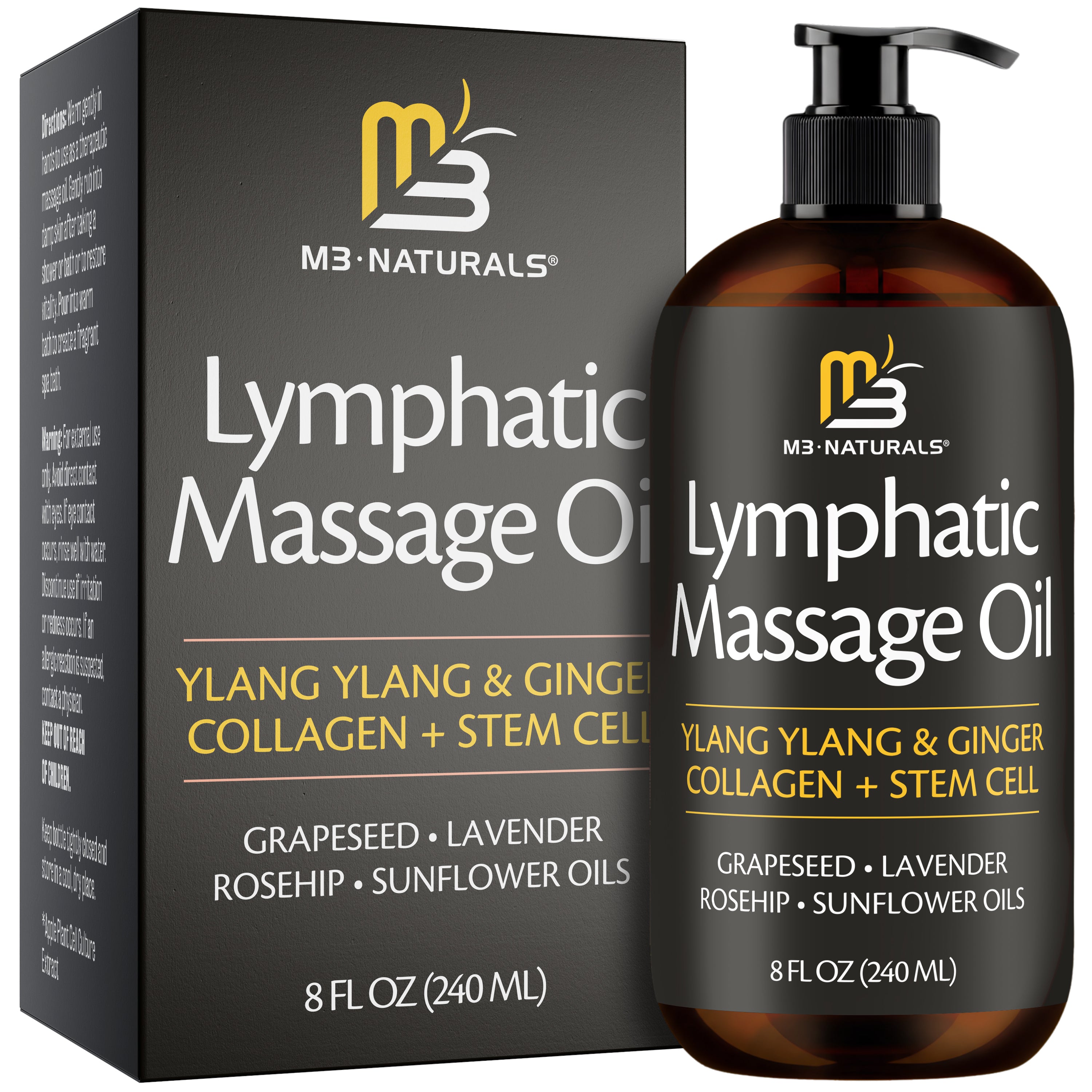 Lymphatic Massage Oil, Ylang Ylang & Ginger, 8oz
