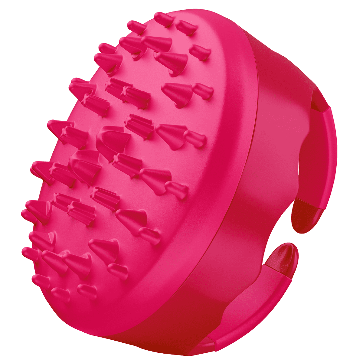 Pink massage tool with textured surface on a white background