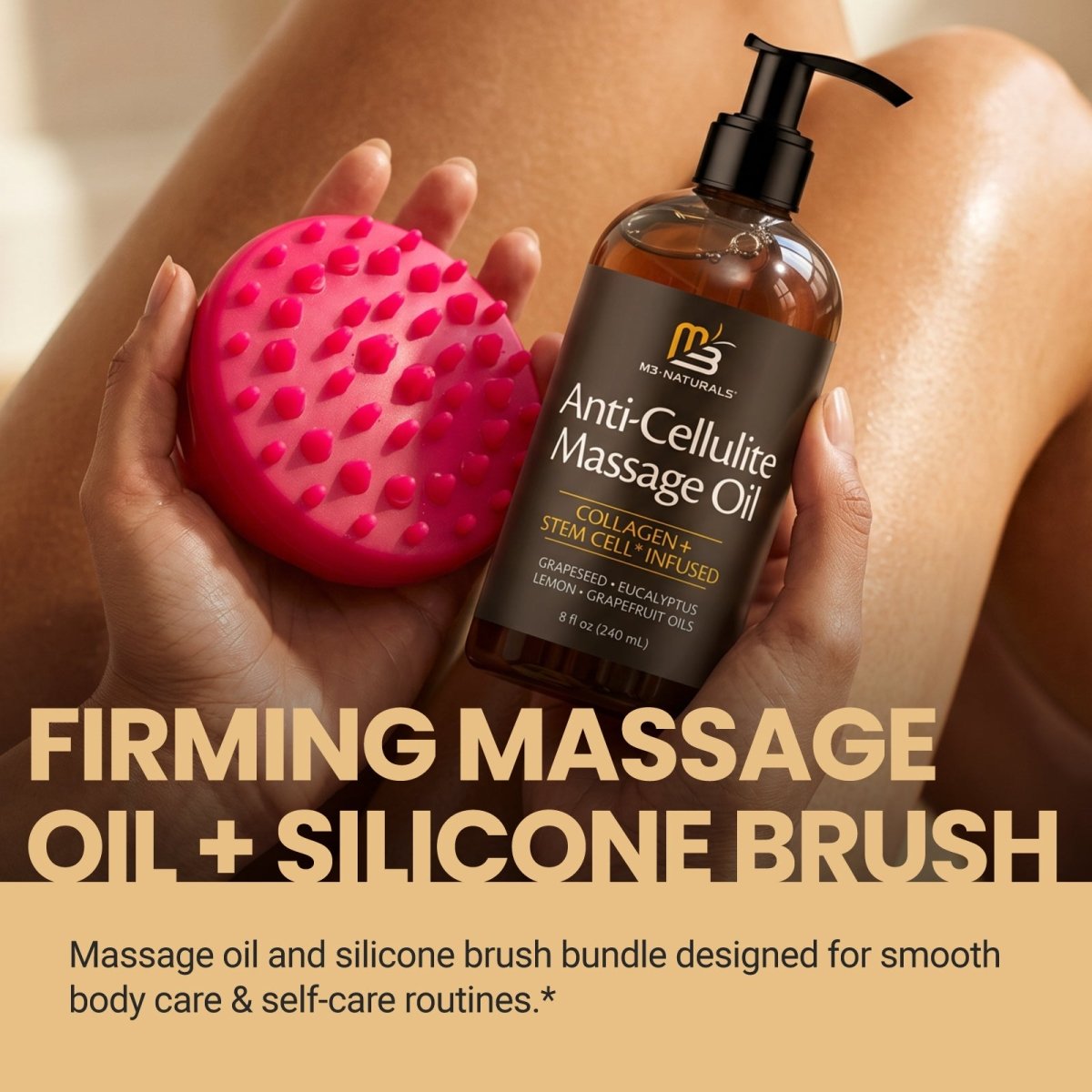 Anti-Cellulite Oil + Silicone Brush Kit