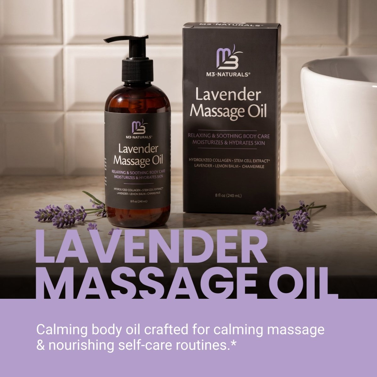 Relaxing Massage Oil, Lavender, 8fl oz