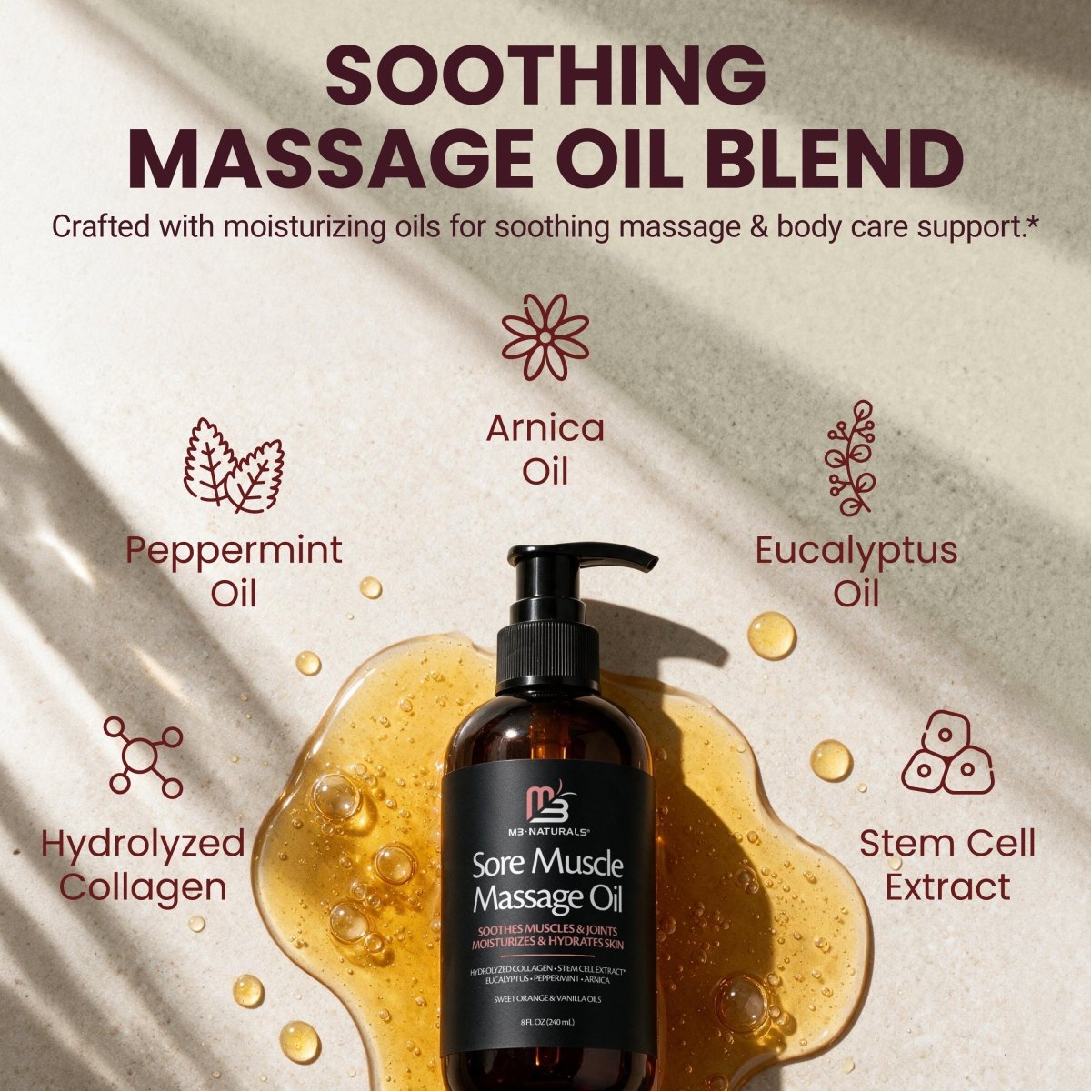 Sore Muscle Massage Oil, 8fl oz