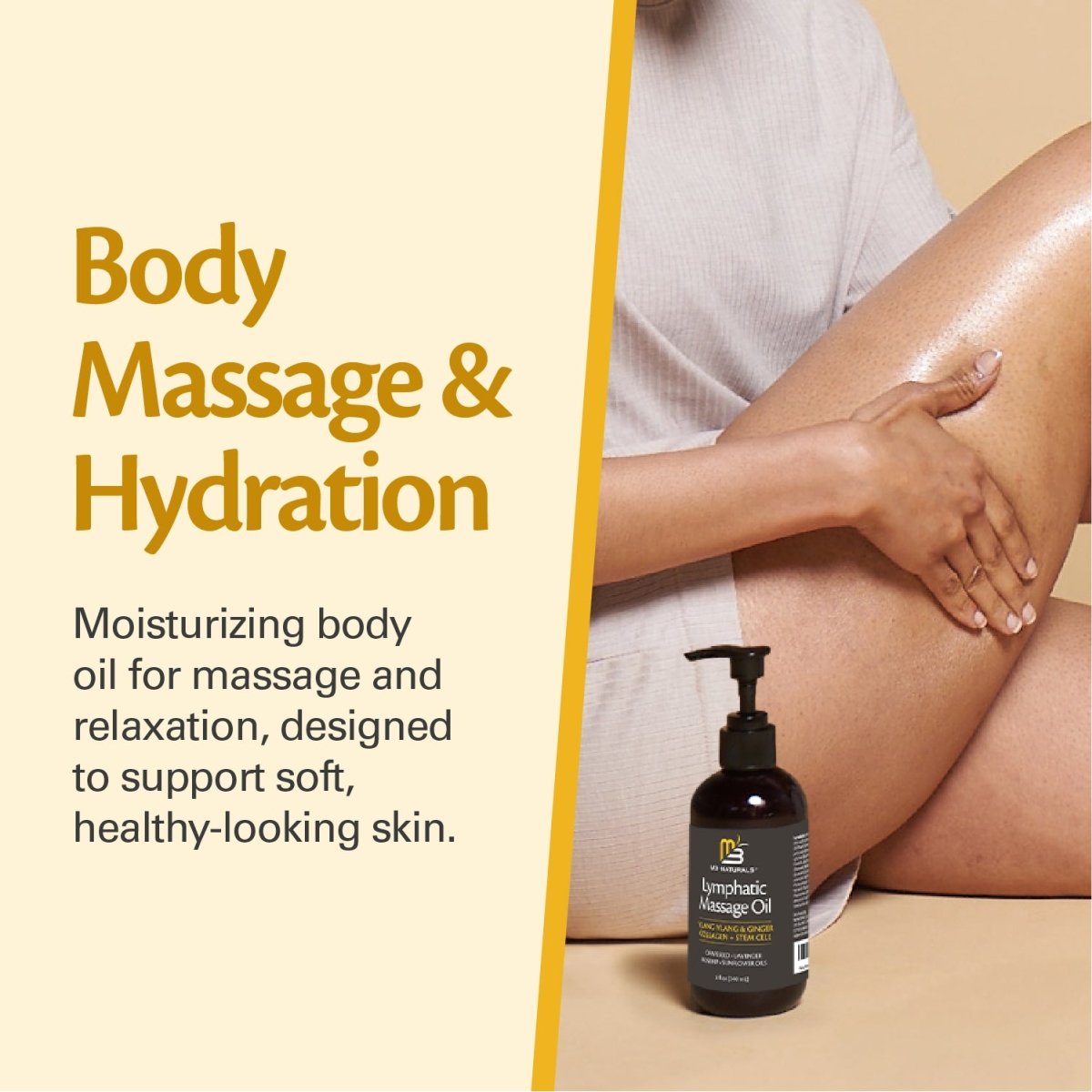 Massage Oil, Ylang Ylang & Ginger, 8oz