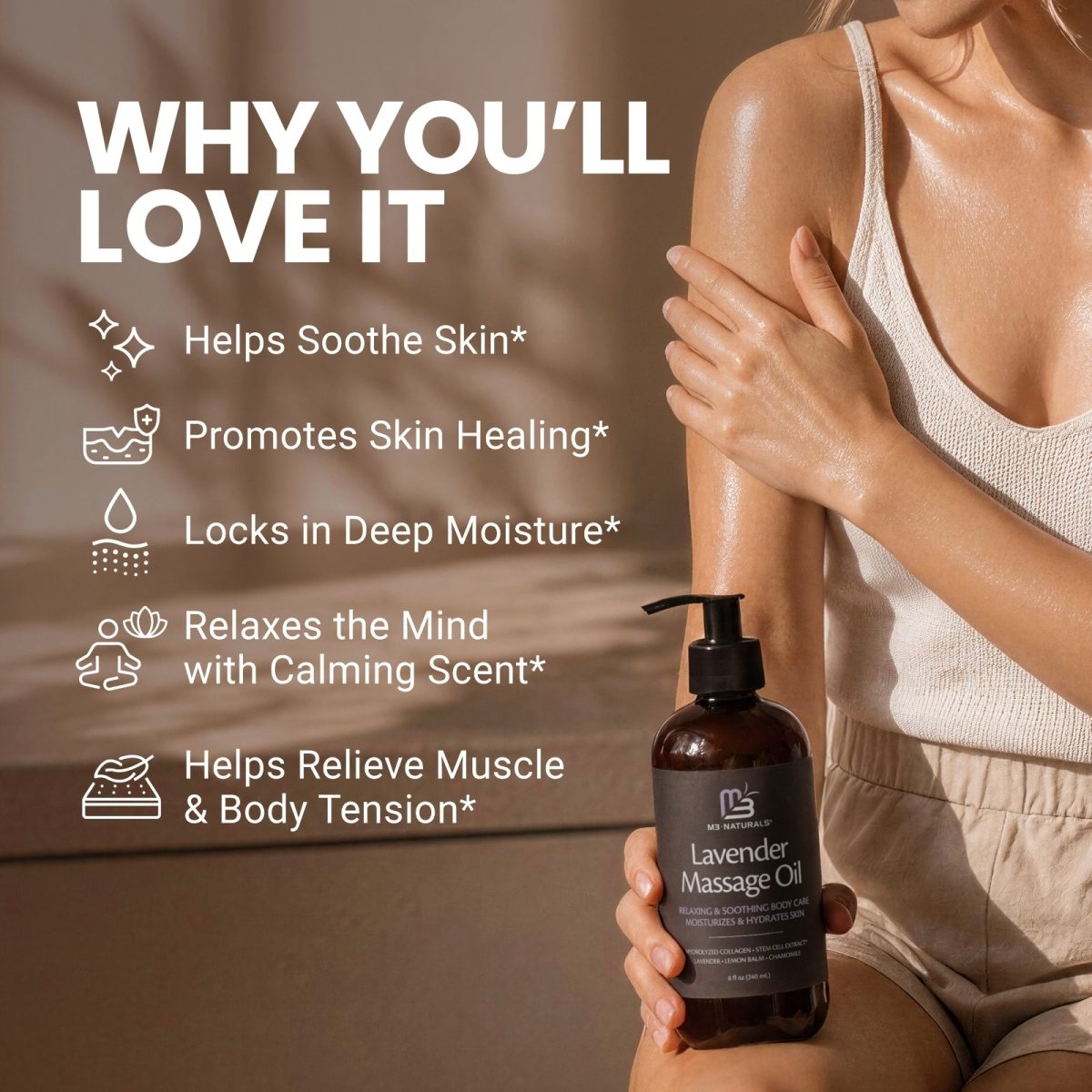 Relaxing Massage Oil, Lavender, 8fl oz