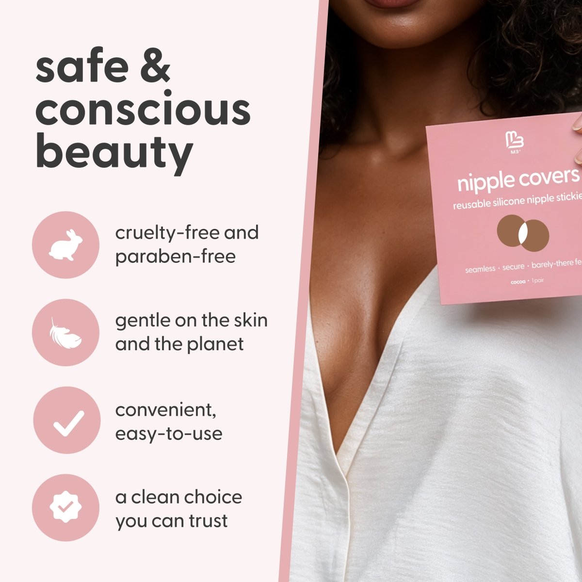Reusable Stickies Nipple Covers, Cocoa