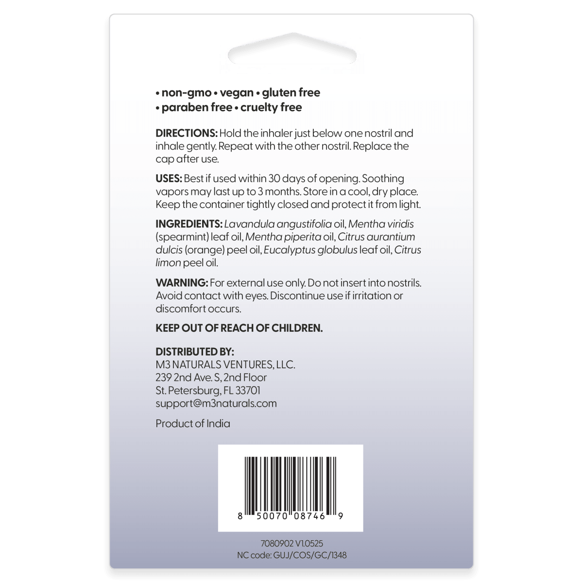 Nasal Inhaler, Lavender, 4ct