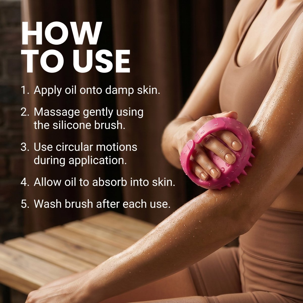 Anti-Cellulite Oil + Silicone Brush Kit
