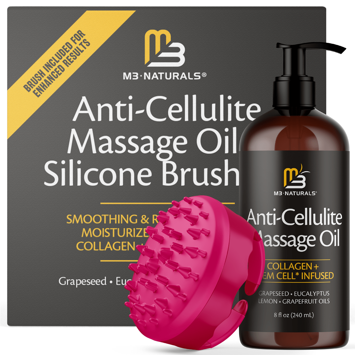 Anti-Cellulite Oil + Silicone Brush Kit